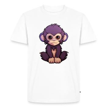 Monkey Kawaii - Men's Premium Organic T-Shirt - white - Front - Nico (187cm)