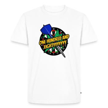 Dart 180! Darts Fans - Darts Players - Darts Gifts - Men's Premium Organic T-Shirt - white - Front - Nico (187cm)