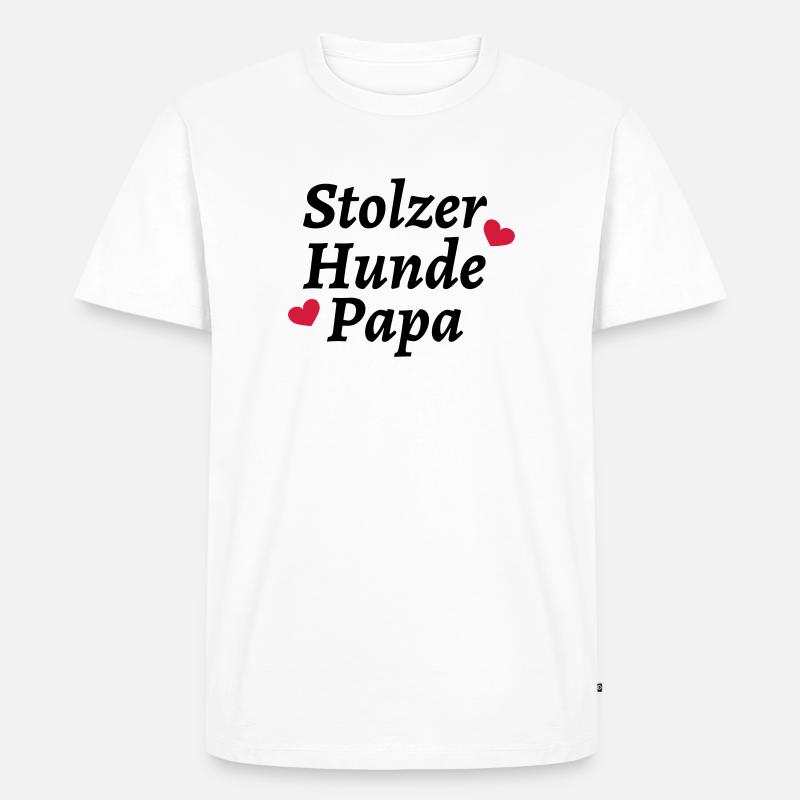 Stolzer Hunde Papa - Männer Premium Bio T-Shirt - Weiß