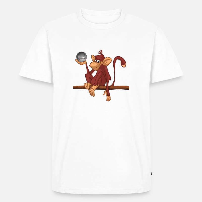 Boule affe 3 - Männer Premium Bio T-Shirt - Weiß