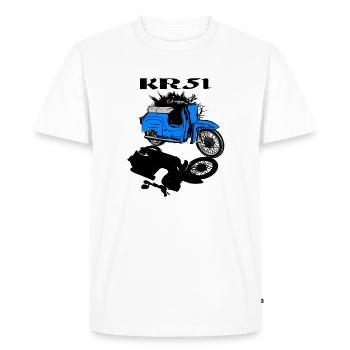 Simson Schwalbe Cyclomoteur - T-shirt Premium bio Homme - blanc - Devant - Nico (187cm)