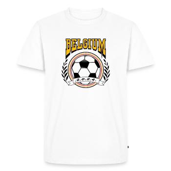 Belgique Rétro College Look Style Football - T-shirt Premium bio Homme - blanc - Devant - Nico (187cm)