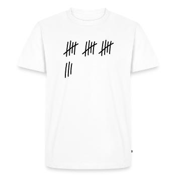 18 coups / / 18 fois / / Anniversaire / / cadeau - T-shirt Premium bio Homme - blanc - Devant - Nico (187cm)
