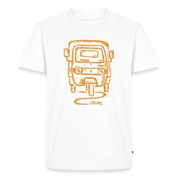 APE TM with box yellow APE-tizer - Men's Premium Organic T-Shirt - white - Front - Nico (187cm)