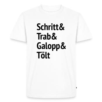 Schritt Trab Galopp and Tölt schritt trab galopp - T-shirt Premium bio Homme - blanc - Devant - Nico (187cm)