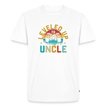 Leveled Up to Uncle - Gaming Onkel - Men's Premium Organic T-Shirt - white - Front - Nico (187cm)