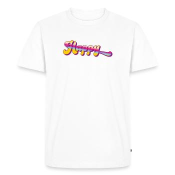 Happy - Cool colorful statement design - Men's Premium Organic T-Shirt - white - Front - Nico (187cm)