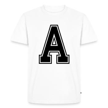 Letter A - Men's Premium Organic T-Shirt - white - Front - Nico (187cm)