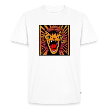 Screamin' Rocking Cat - Men's Premium Organic T-Shirt - white - Front - Nico (187cm)