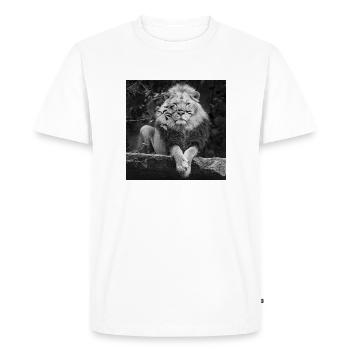 Le lion, roi des bêtes - T-shirt Premium bio Homme - blanc - Devant - Nico (187cm)