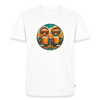 BEER LOVERS - Men's Premium Organic T-Shirt - white - Front - Nico (187cm)