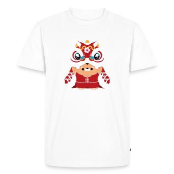 Nouvel An Chinois - Danse du Lion Tigre - T-shirt Premium bio Homme - blanc - Devant - Nico (187cm)