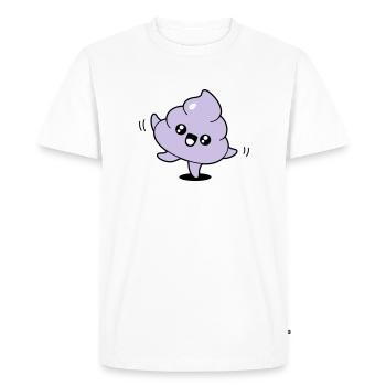 Emoji caca danse - T-shirt Premium bio Homme - blanc - Devant - Nico (187cm)