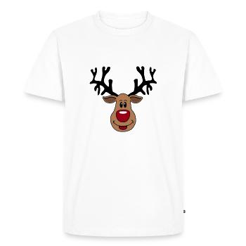 Rudolf le renne du Père Noël - T-shirt Premium bio Homme - blanc - Devant - Nico (187cm)