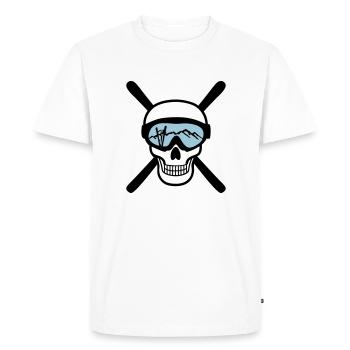 Skier and skiing goggles, skiing - T-shirt Premium bio Homme - blanc - Devant - Nico (187cm)