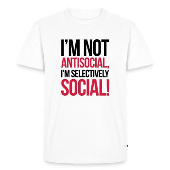 Antisocial - Men's Premium Organic T-Shirt - white - Front - Nico (187cm)
