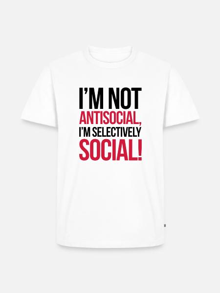 Antisocial - Men's Premium Organic T-Shirt - white