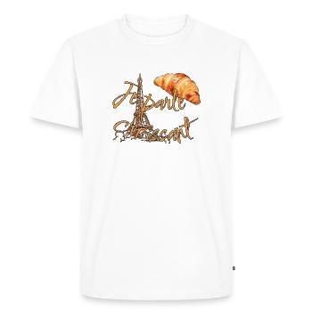 Je parle Croissant-Paris Vibes France - Men's Premium Organic T-Shirt - white - Front - Nico (187cm)