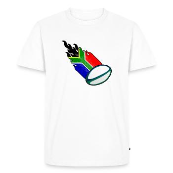 Rugby Fireball Afrique du Sud - T-shirt Premium bio Homme - blanc - Devant - Nico (187cm)
