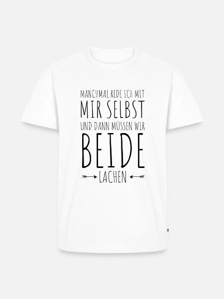 Selbstgespräch | Lustige Geschenkidee HUMOR - Männer Premium Bio T-Shirt - Weiß