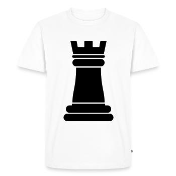 Tour de pièces d’échecs - T-shirt Premium bio Homme - blanc - Devant - Nico (187cm)