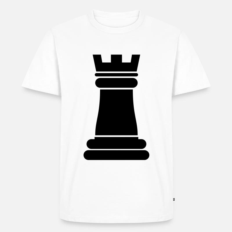 Schachfigur Turm - Männer Premium Bio T-Shirt - Weiß