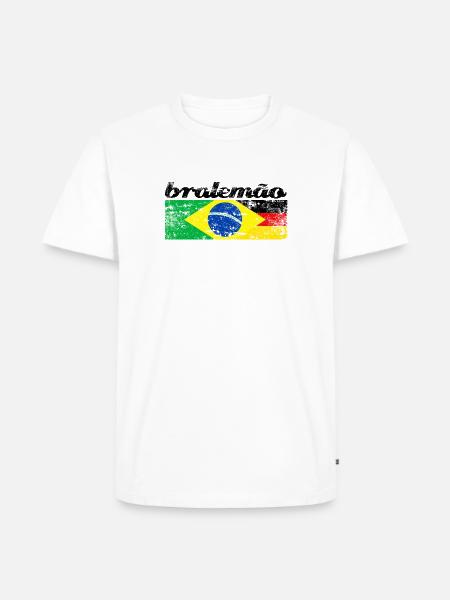 Bralemão Flaggenherz - Männer Premium Bio T-Shirt - Weiß