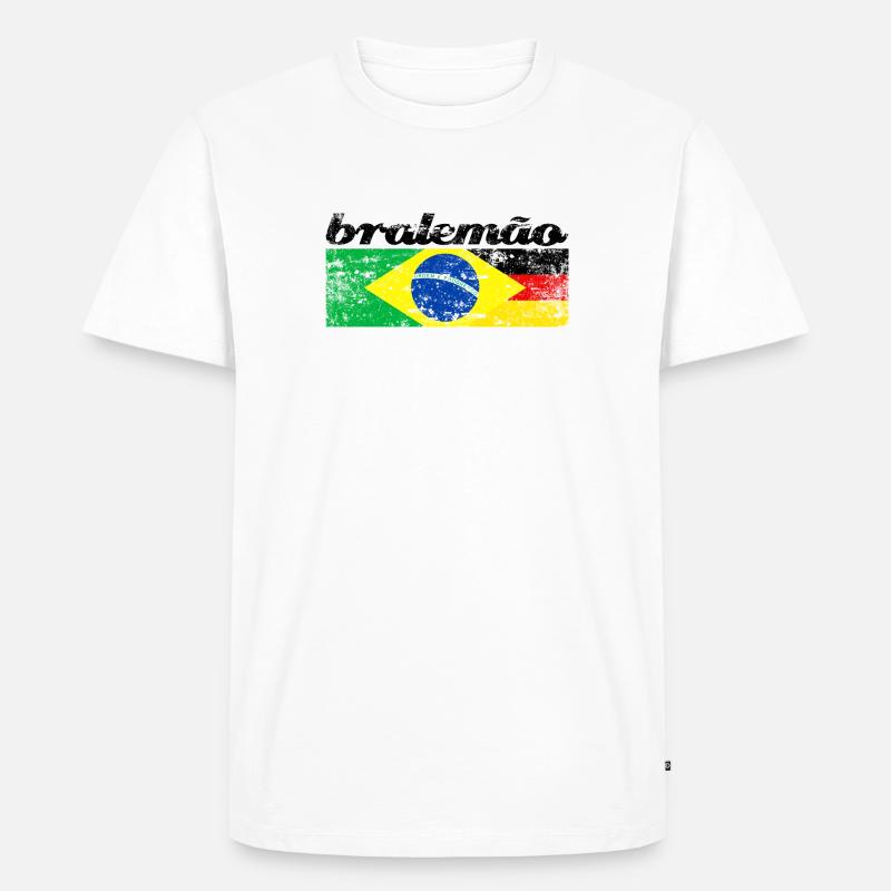 Bralemão Flaggenherz - Männer Premium Bio T-Shirt - Weiß