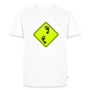Warnung barfuß - 2 Farb Vektor - Männer Premium Bio T-Shirt - Weiß - Vorne - Nico (187cm)