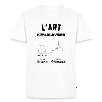 L'art d empiler les pierres - T-shirt Premium bio Homme - blanc - Devant - Nico (187cm)