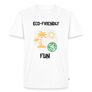 Plaisir écologique en été, soleil, plage et mer - T-shirt Premium bio Homme - blanc - Devant - Nico (187cm)