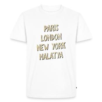Malatya - Men's Premium Organic T-Shirt - white - Front - Nico (187cm)