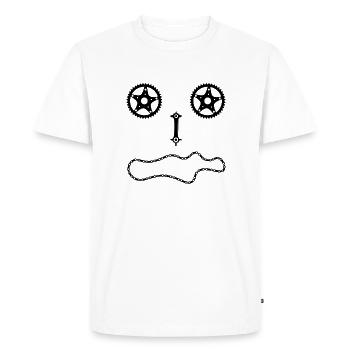 Chaîne de vélo à vélo « happy bike face » - T-shirt Premium bio Homme - blanc - Devant - Nico (187cm)