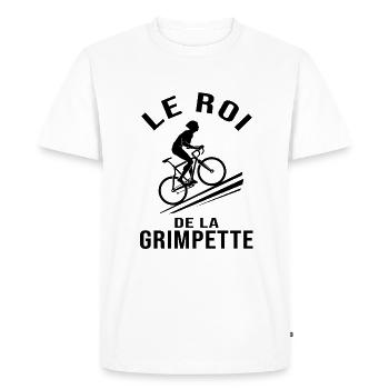 vélo le roi de la grimpette humour velo homme - T-shirt Premium bio Homme - blanc - Devant - Nico (187cm)