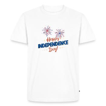4 juillet, Joyeux Jour de l’Indépendance - T-shirt Premium bio Homme - blanc - Devant - Nico (187cm)