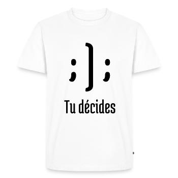 Tu Décides | Design Simple et idéal en cadeau - T-shirt Premium bio Homme - blanc - Devant - Nico (187cm)