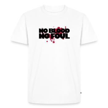 No Blood No Foul - T-shirt Premium bio Homme - blanc - Devant - Nico (187cm)
