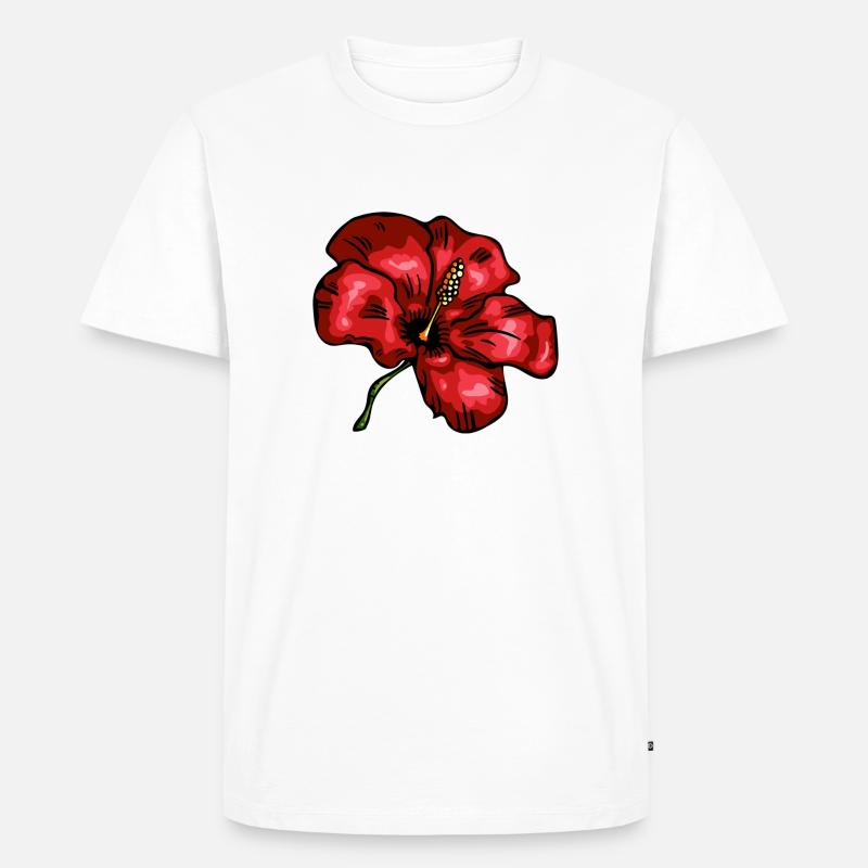 hibiskus - Männer Premium Bio T-Shirt - Weiß