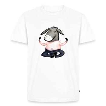 Yoga Donkey - Men's Premium Organic T-Shirt - white - Front - Nico (187cm)