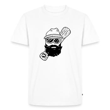 Bearded wood boarder - Men's Premium Organic T-Shirt - white - Front - Nico (187cm)