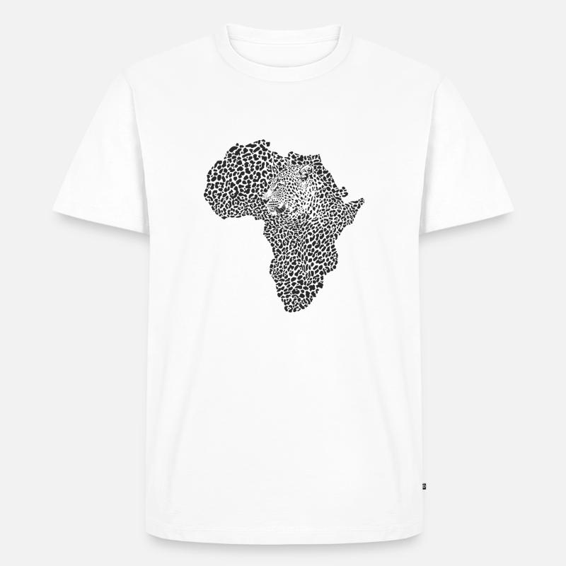 Afrika map leopard - Männer Premium Bio T-Shirt - Weiß