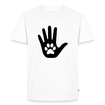 Hand with paw - Men's Premium Organic T-Shirt - white - Front - Nico (187cm)
