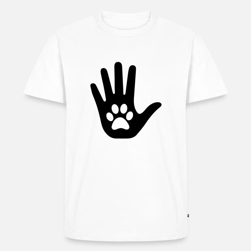 HandmitPfote - Männer Premium Bio T-Shirt - Weiß