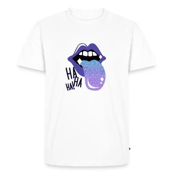 Das große Lachen - Männer Premium Bio T-Shirt - Weiß - Vorne - Nico (187cm)