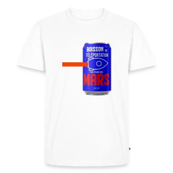teleportation drink to travel to Mars - Men's Premium Organic T-Shirt - white - Front - Nico (187cm)