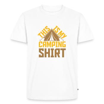 C’est mon camping - T-shirt Premium bio Homme - blanc - Devant - Nico (187cm)