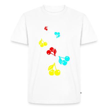 Cherries symbol - Men's Premium Organic T-Shirt - white - Front - Nico (187cm)