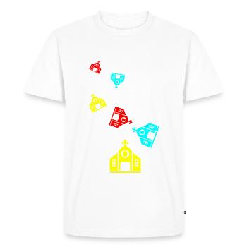 Foi de l’Église - T-shirt Premium bio Homme - blanc - Devant - Nico (187cm)
