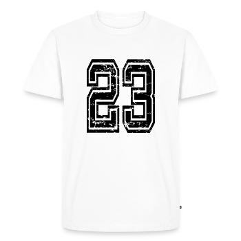 23 Elazig Nr 23 d’occasion - T-shirt Premium bio Homme - blanc - Devant - Nico (187cm)