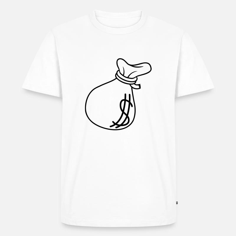 Dollar Symbol Geld Sack - Männer Premium Bio T-Shirt - Weiß